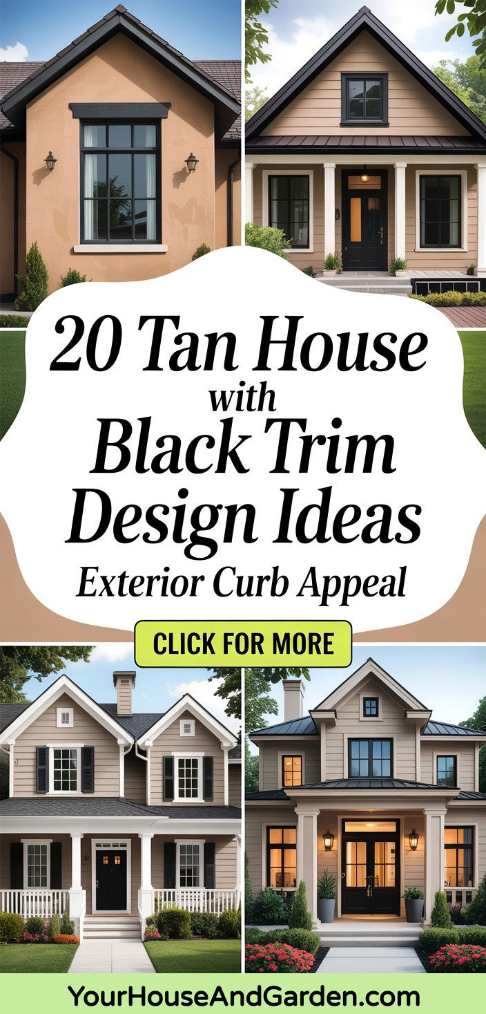 20 Tan House With Black Trim Design Ideas for Exterior - 20 Tan House With Black Trim Design Ideas for Exterior