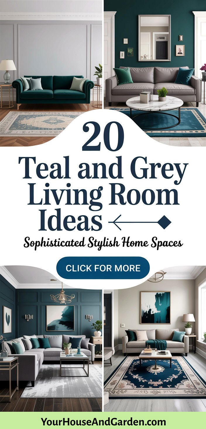 20 Teal and Grey Living Room Ideas for Sophisticated Style - 20 Teal and Grey Living Room Ideas for Sophisticated Style