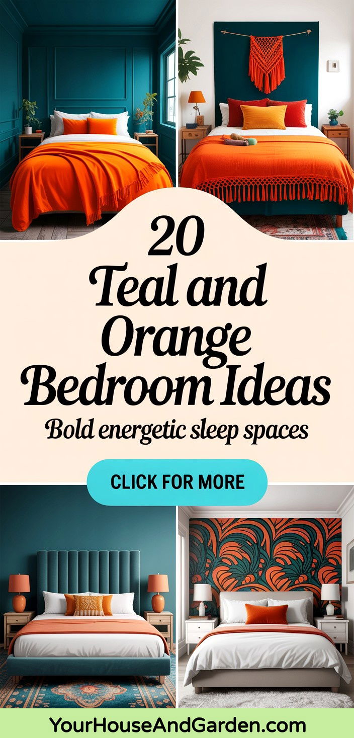 20 Teal and Orange Bedroom Ideas for Bold and Energetic Spaces - 20 Teal and Orange Bedroom Ideas for Bold and Energetic Spaces