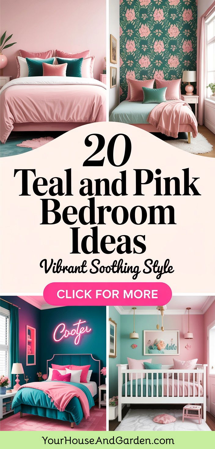 20 Teal and Pink Bedroom Ideas for Vibrant Yet Soothing Style - 20 Teal and Pink Bedroom Ideas for Vibrant Yet Soothing Style