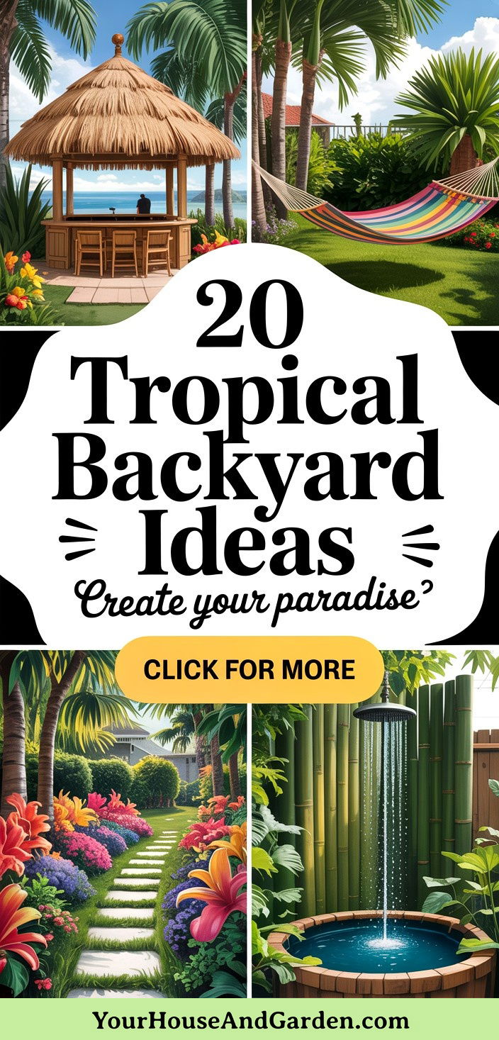 20 Tropical Backyard Ideas to Create Your Paradise Oasis - 20 Tropical Backyard Ideas to Create Your Paradise Oasis