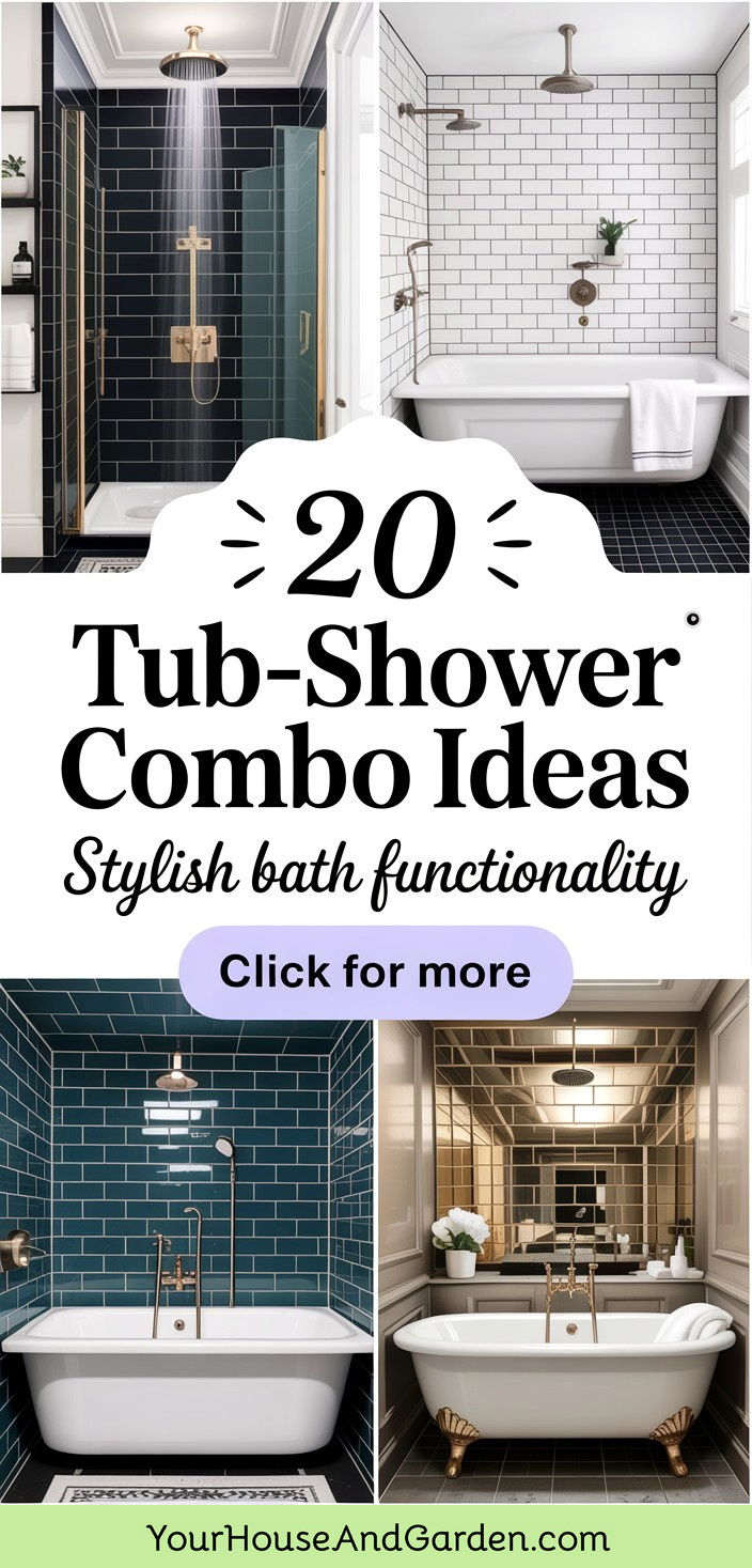 20 Tub-Shower Combo Ideas for Stylish Bathroom Functionality - 20 Tub-Shower Combo Ideas for Stylish Bathroom Functionality