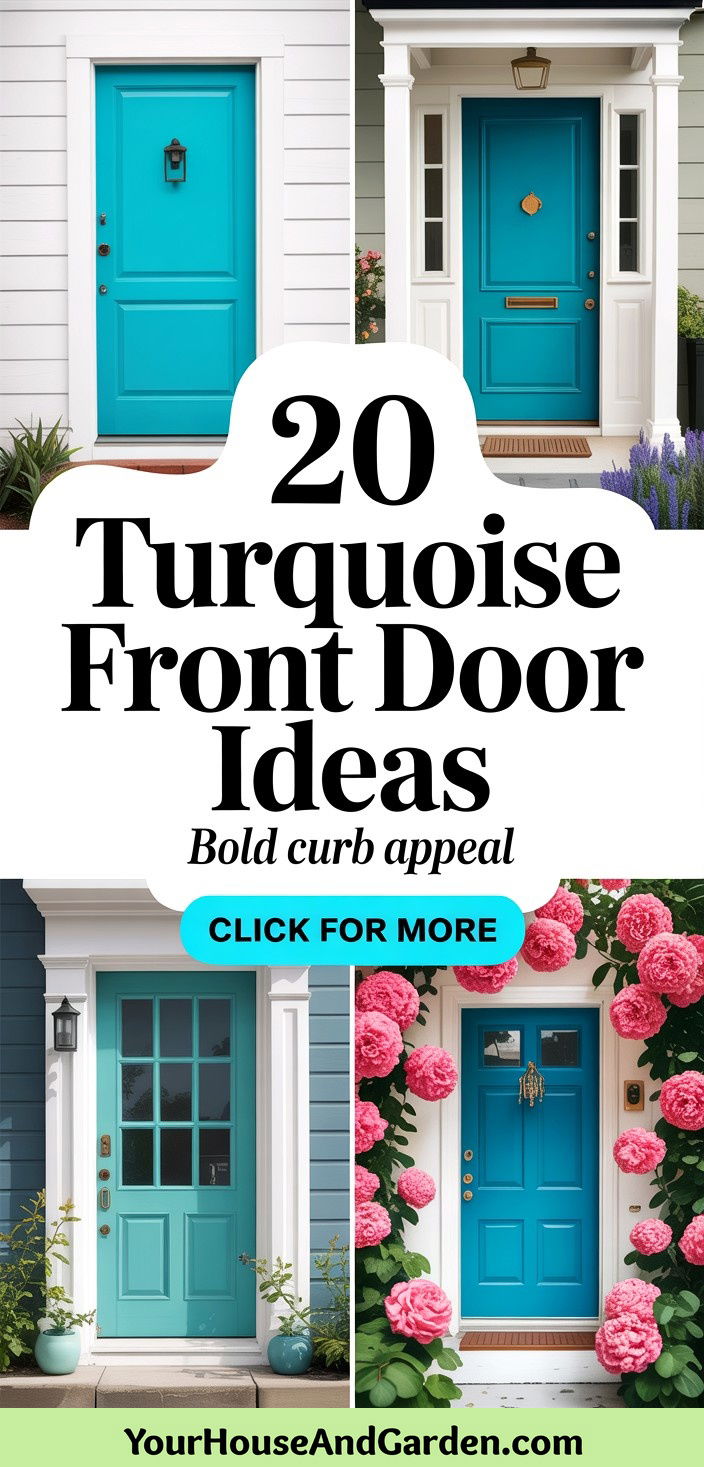 20 Turquoise Front Door Ideas for a Vibrant Home Entrance - 20 Turquoise Front Door Ideas for a Vibrant Home Entrance