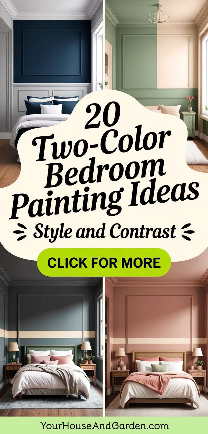 20 Two-Color Bedroom Painting Ideas Style and Contrast