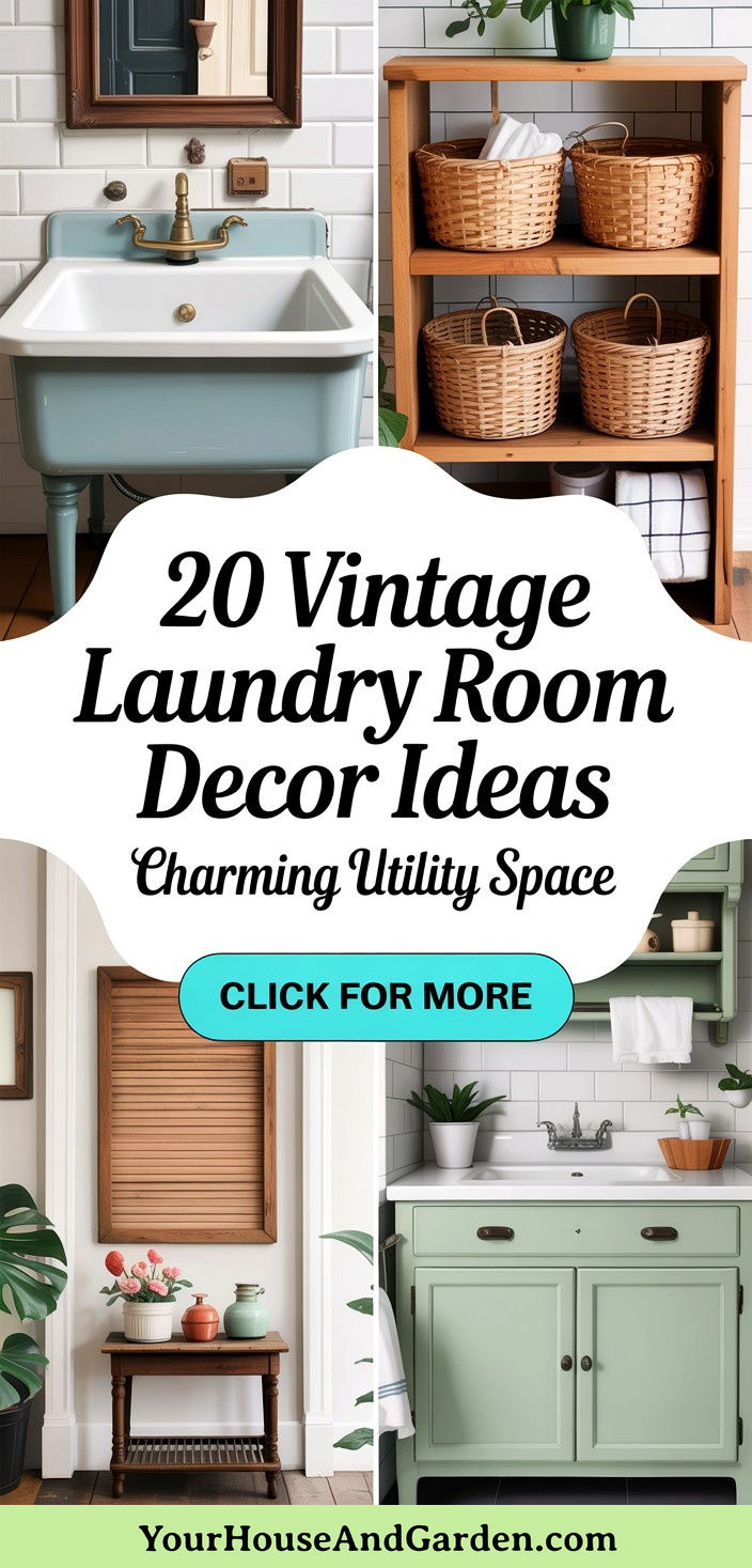 20 Vintage Laundry Room Decor Ideas Charming Utility