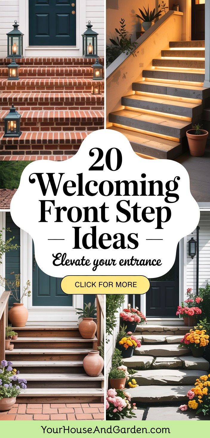 20 Welcoming Front Step Ideas for Enhanced Curb Appeal - 20 Welcoming Front Step Ideas for Enhanced Curb Appeal