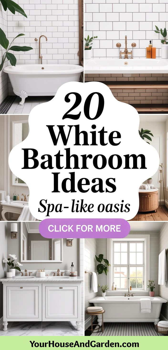 20 White Bathroom Ideas for a Serene and Spa-Like Retreat - 20 White Bathroom Ideas for a Serene and Spa-Like Retreat