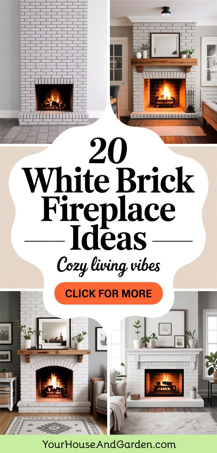 20 White Brick Fireplace Ideas for Cozy Living Room Design - 20 White Brick Fireplace Ideas for Cozy Living Room Design
