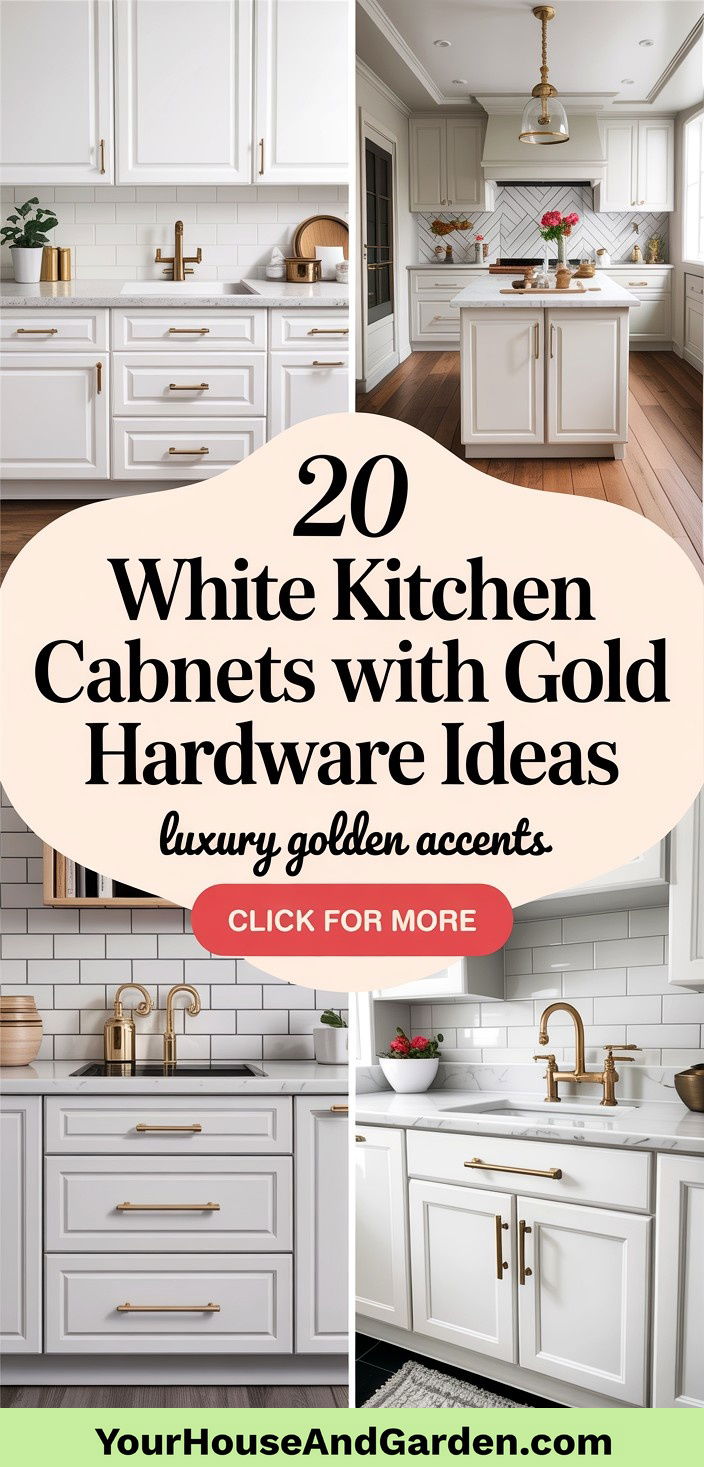 20 White Kitchen Cabinets With Gold Hardware Design Ideas - 20 White Kitchen Cabinets With Gold Hardware Design Ideas