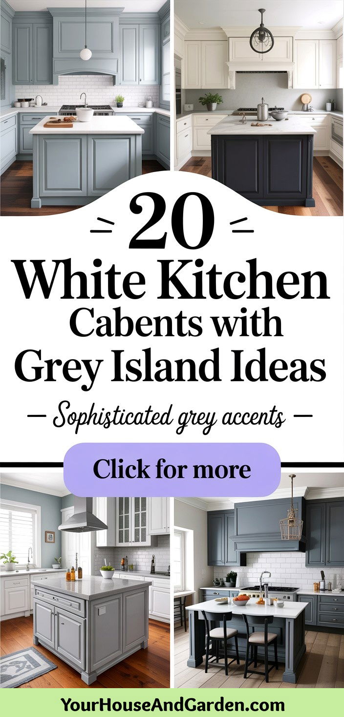 20 White Kitchen Cabinets With Grey Island Design Inspiration - 20 White Kitchen Cabinets With Grey Island Design Inspiration