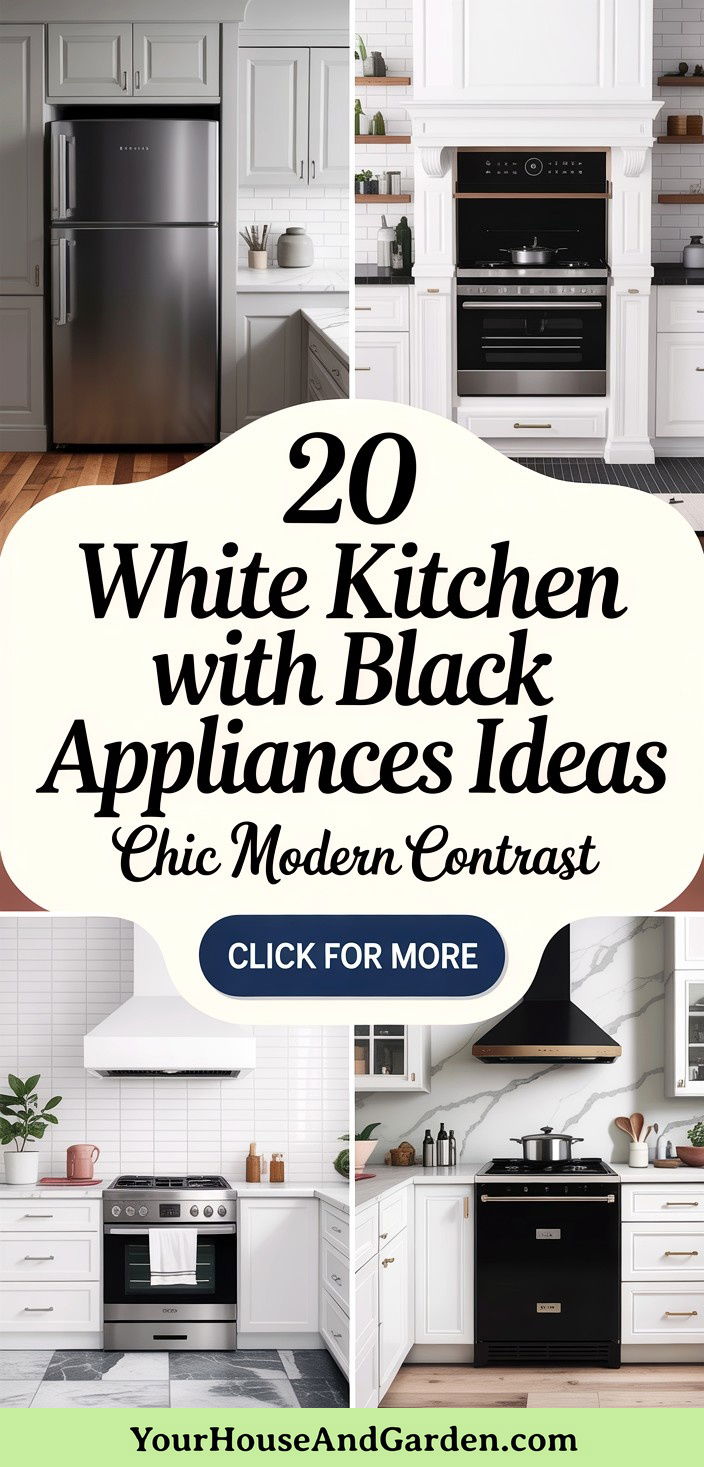 20 White Kitchen with Black Appliances Chic Contrast Ideas
