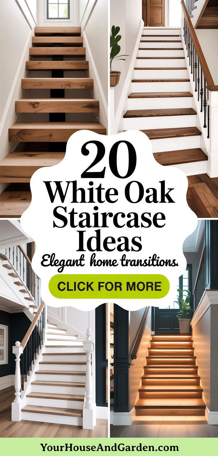 20 White Oak Staircase Ideas for Elegant Home Transitions - 20 White Oak Staircase Ideas for Elegant Home Transitions