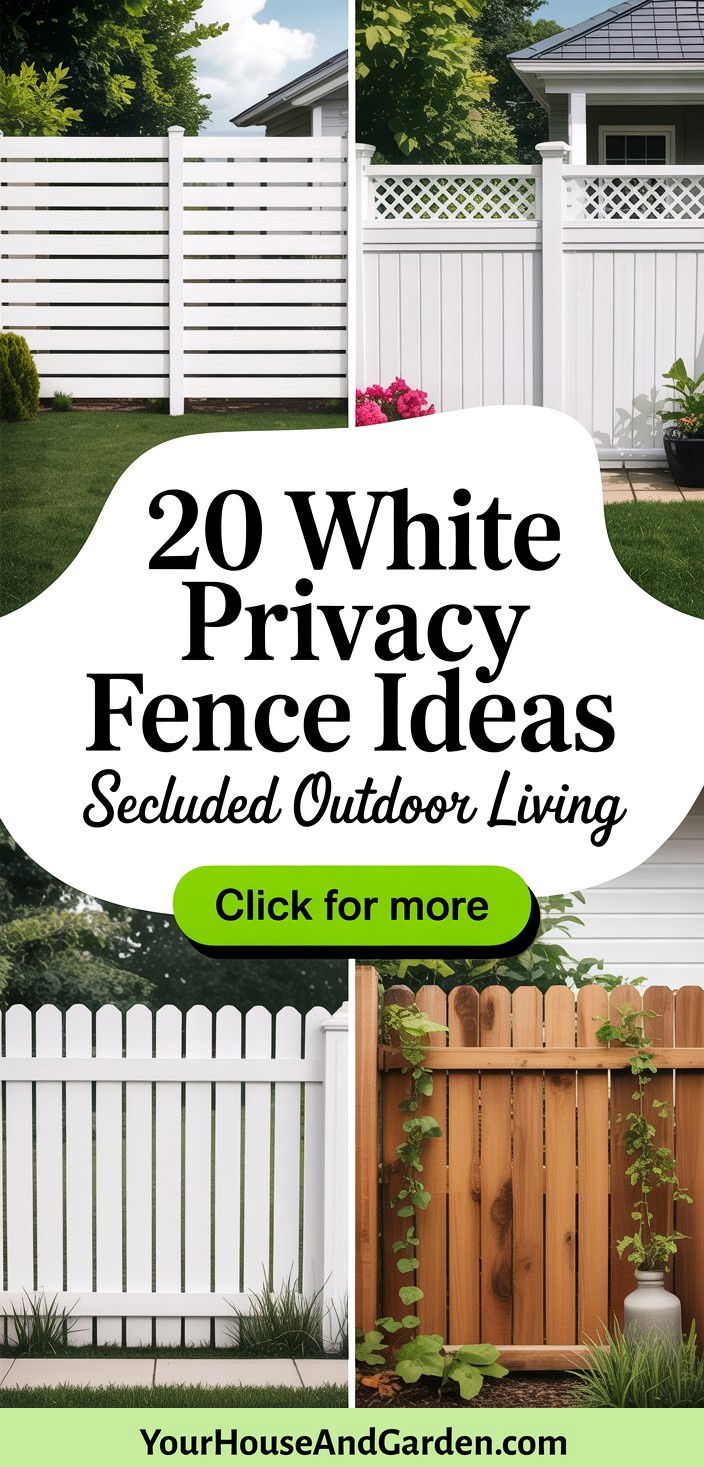 20 White Privacy Fence Ideas for Secluded Outdoor Living - 20 White Privacy Fence Ideas for Secluded Outdoor Living