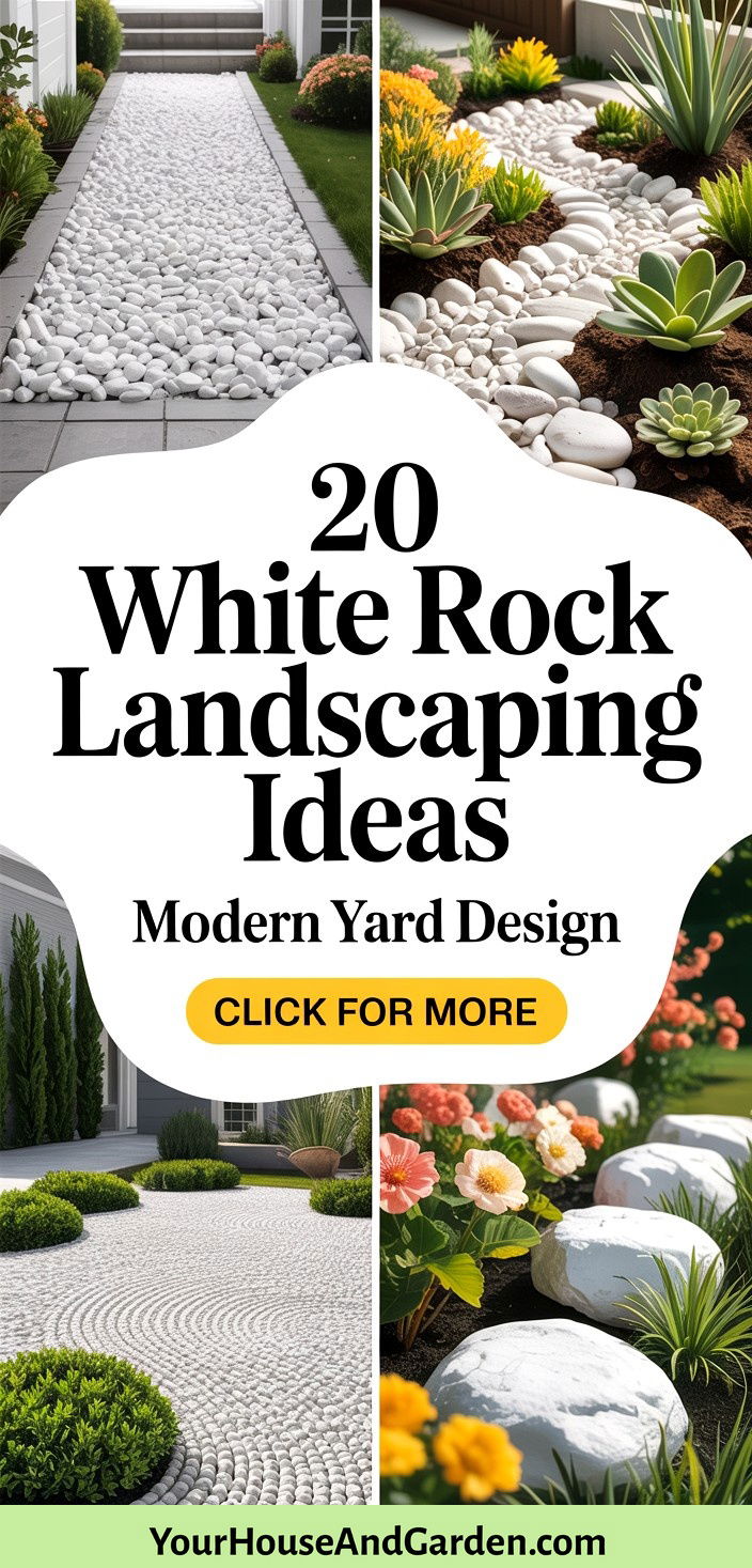 20 White Rock Landscaping Ideas for Modern Yard Designs - 20 White Rock Landscaping Ideas for Modern Yard Designs