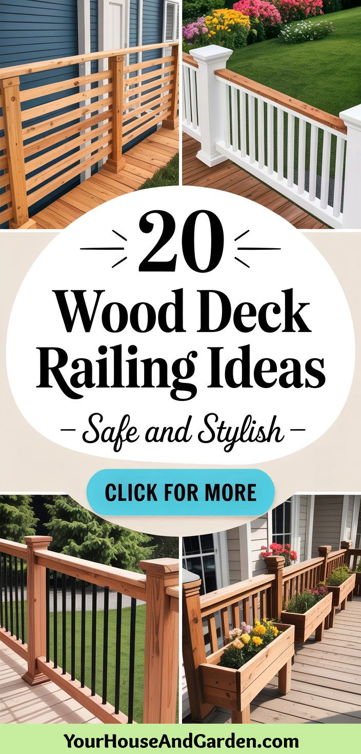 20 Wood Deck Railing Ideas for Safe and Stylish Decks - 20 Wood Deck Railing Ideas for Safe and Stylish Decks