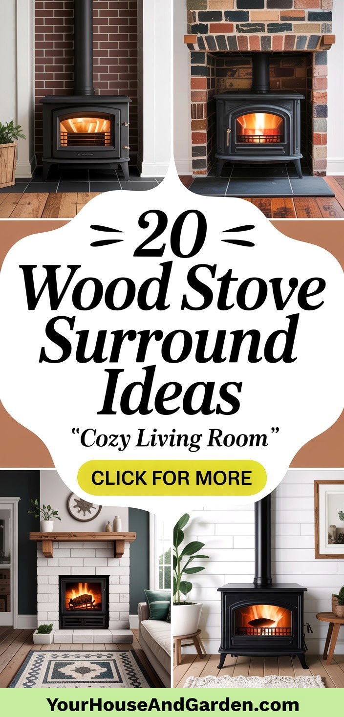 20 Wood Stove Surround Ideas for a Cozy Living Room - 20 Wood Stove Surround Ideas for a Cozy Living Room