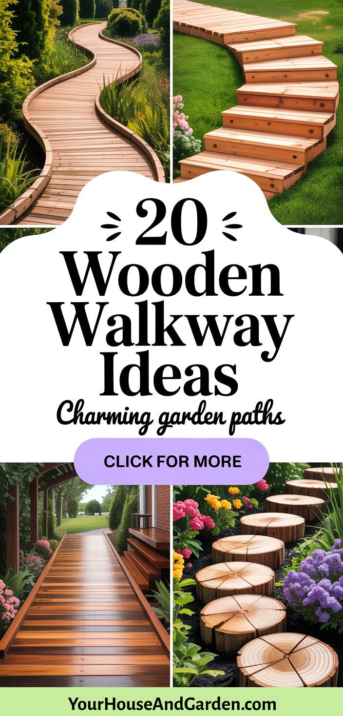 20 Wooden Walkway Ideas for Charming Garden Pathways - 20 Wooden Walkway Ideas for Charming Garden Pathways