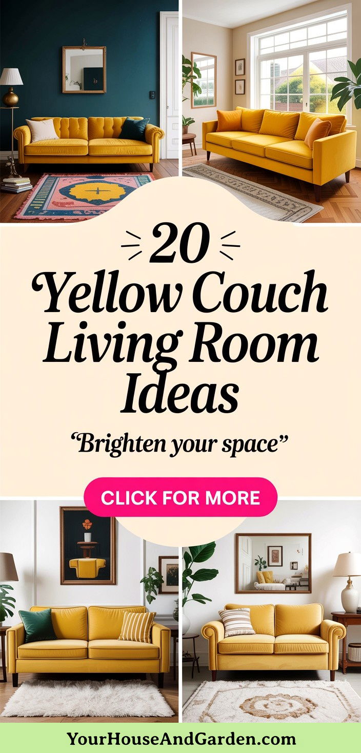 20 Yellow Couch Living Room Ideas Brighten Your Space with Style